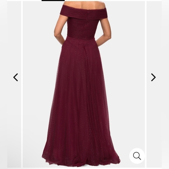 La Femme Tulle Off the Shoulder A-line Dress size 18 NWT - Picture 4 of 11